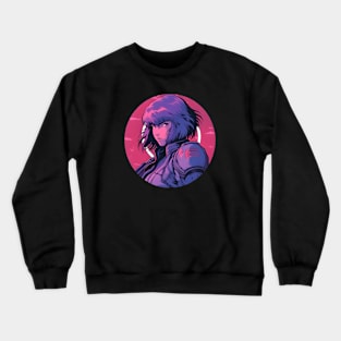 Cybernetic Journeys: Ghost in the Shell Aesthetics, Techno-Thriller Manga, and Mind-Bending Cyber Warfare Art Crewneck Sweatshirt